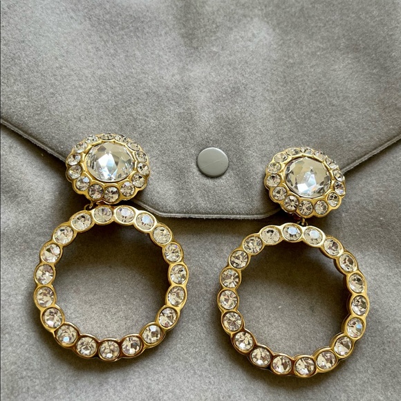 Christian Dior huge door knocker rhinestone earrings. 80’s - Picture 7 of 7